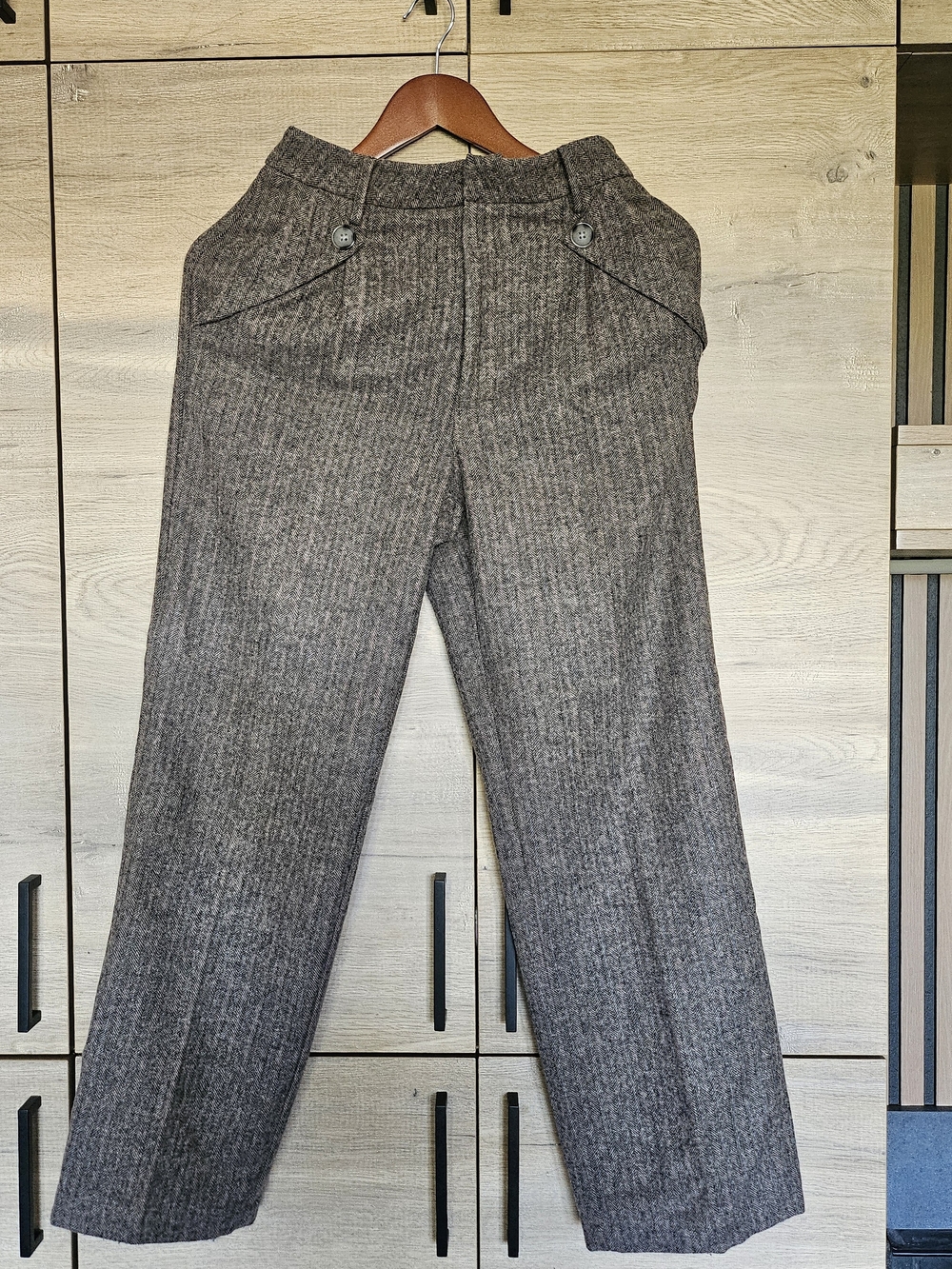 Petite Studio Women Wool-Blend Dress Pants - Classic Straight Fit